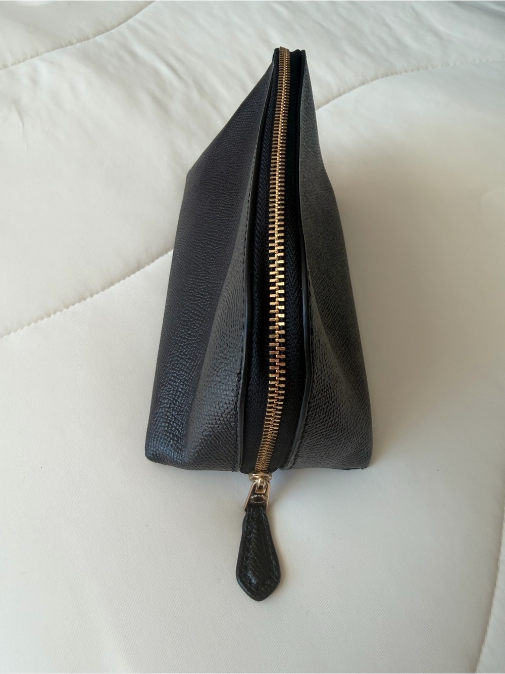 Coach Black Leather Pouch with Gold Hardware - Picture 3 of 9
